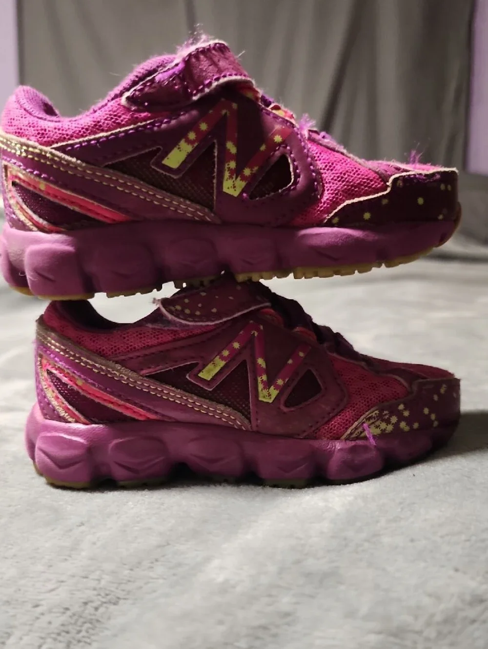 New Balance Kids Purple Hook-and-Loop Athletic Sneakers